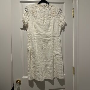 Ivory Floral Embroidered Dress